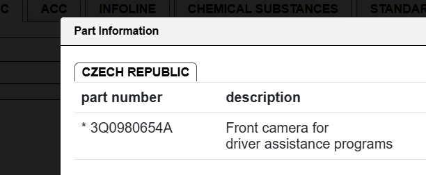 VW Škoda Audi Seat kamera čelního skla asistenčních systémů 3Q0980654A – obrázek 4