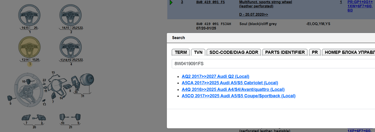 Audi A4/A5/Q2 sportovní kožený volant S-line perforovaný – 8W0419091FS – obrázek 15