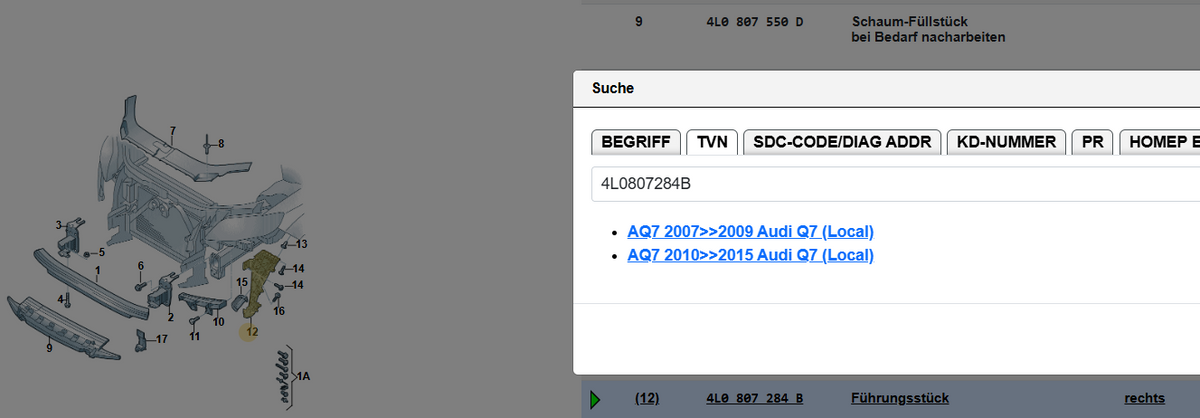 Audi Q7 4L držák předního nárazníku vpravo 4L0807284B – obrázek 3