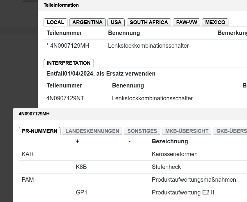 Audi A4/A5/A6/A7/A8 Lenkstockschalter mit Heizring 4N0907129MH – Bild 3