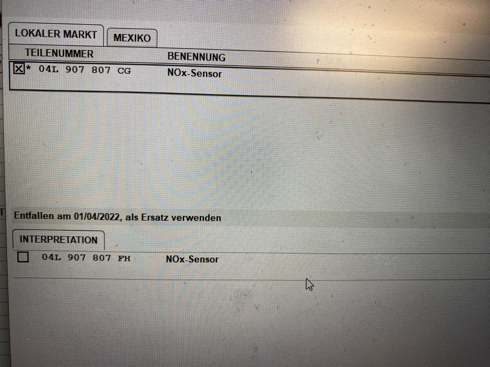 04L907805CG = 04L907807CG VW TIGUAN NOX SENSOR LAMBDASONDE NOX SENZOR ORIG. NEU - Obrázek 5