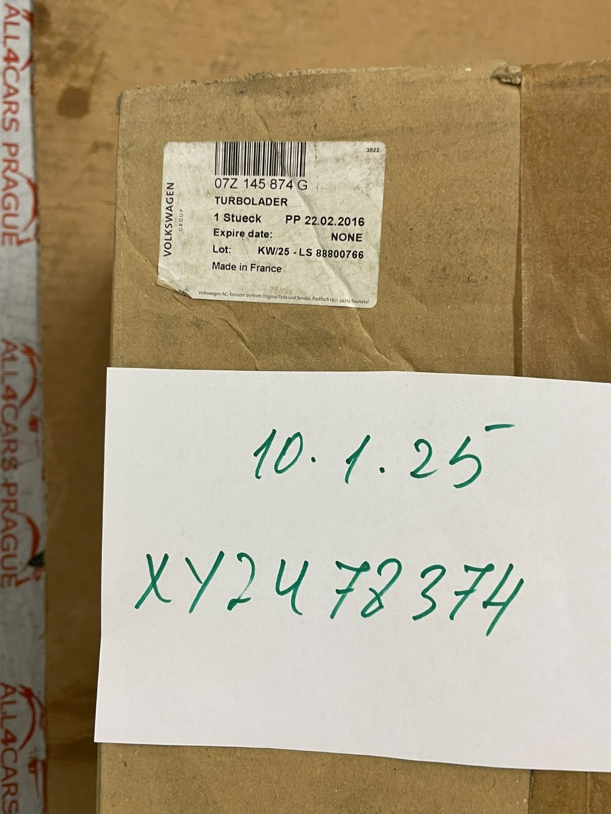 07Z145874G VW PHAETON 5.0 TDI -AJS- V10 TURBOLADER RECHTS 07Z145874G ORIG.NEU VW - Obrázek 21