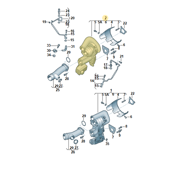 07Z145874G VW PHAETON 5.0 TDI -AJS- V10 TURBOLADER RECHTS 07Z145874G ORIG.NEU VW - Obrázek 7