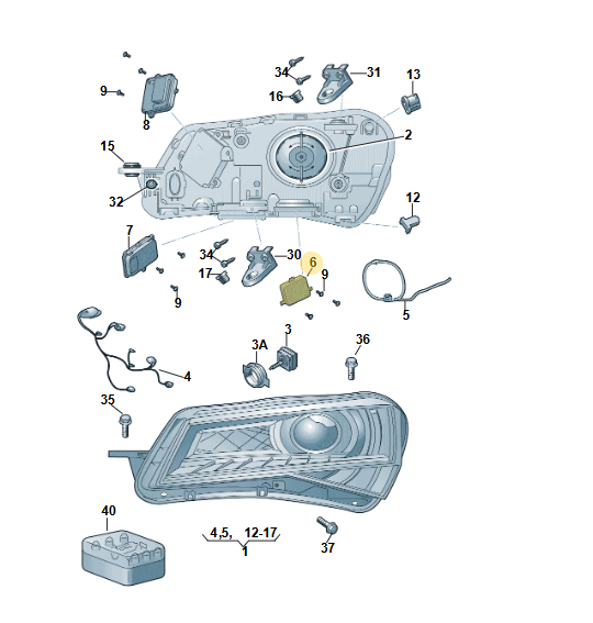 4H0941329 AUDI VW ŠKODA STEUERGERÄT FÜR KURVENLICHT 4H0941329 XENON ORIG.NEU !!! - Obrázek 5