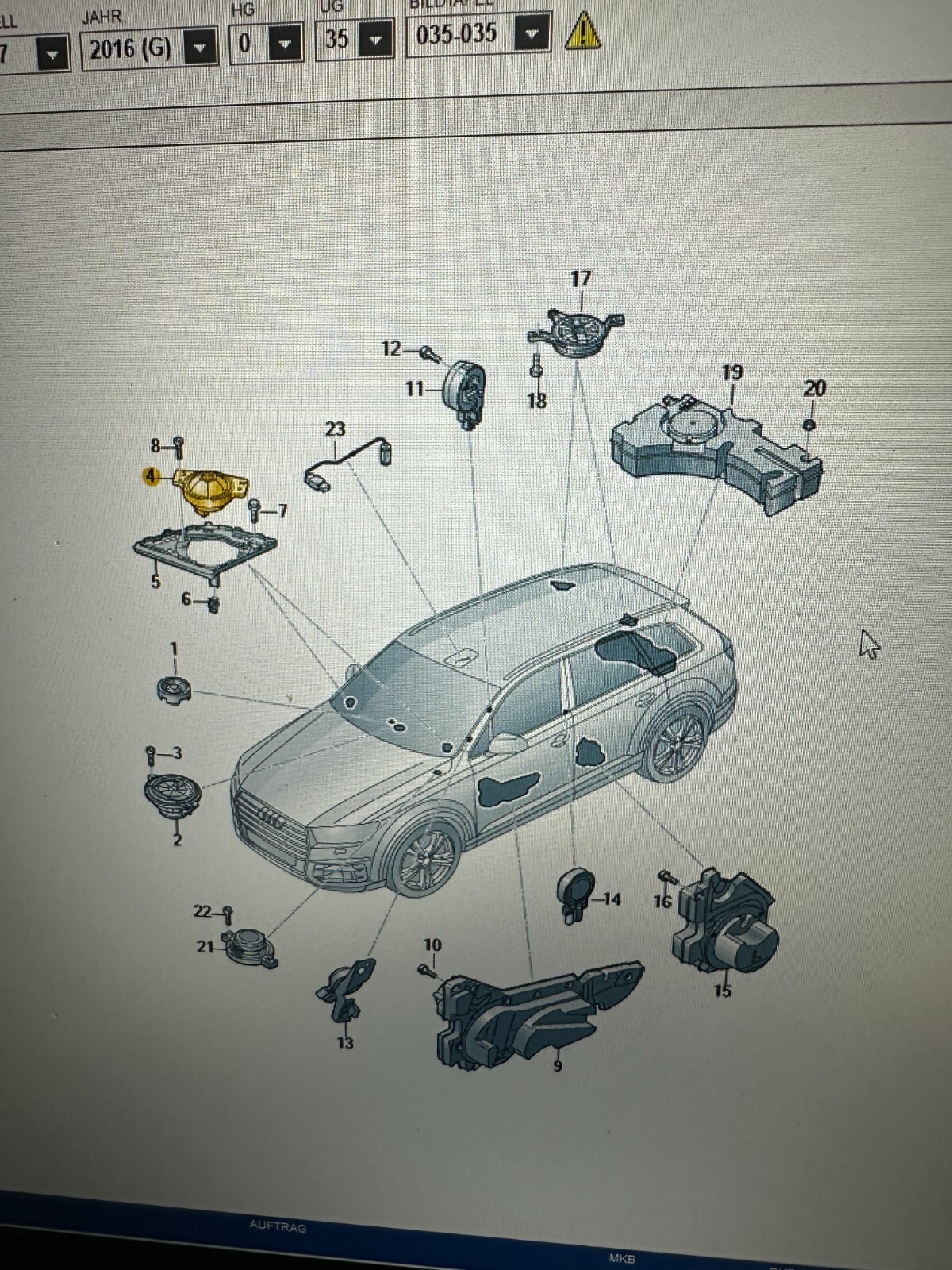 4M0035416B AUDI Q7 4M ARMATURENBRETT LAUTSPRECHER BOSE 4M0035416B BOSE SPEAKER - Obrázek 14
