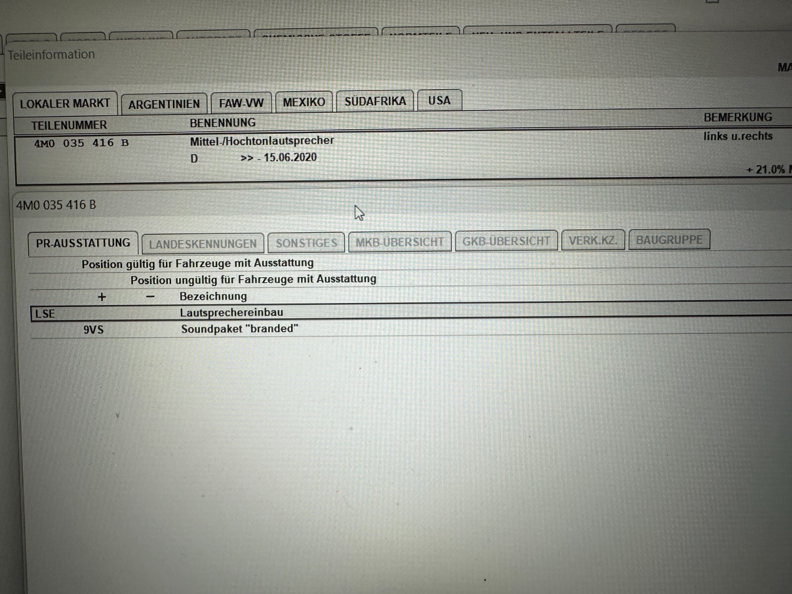 4M0035416B AUDI Q7 4M ARMATURENBRETT LAUTSPRECHER BOSE 4M0035416B BOSE SPEAKER - Obrázek 15