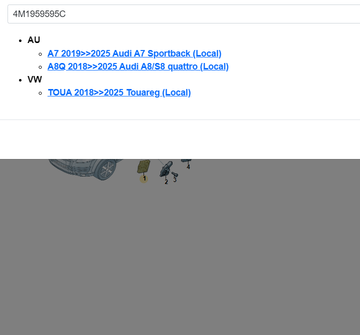 4M1959595C AUDI PORSCHE VW DOOR UNT REAR LEFT 4M1959595C Fast Neu Test Car - Obrázek 9