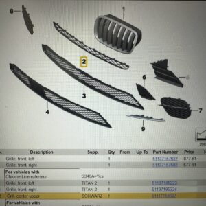 51117159597 BMW X5 X6 E70,E71,E72  51117159597 Kühlergrill Frontgrill Neu BMW !!