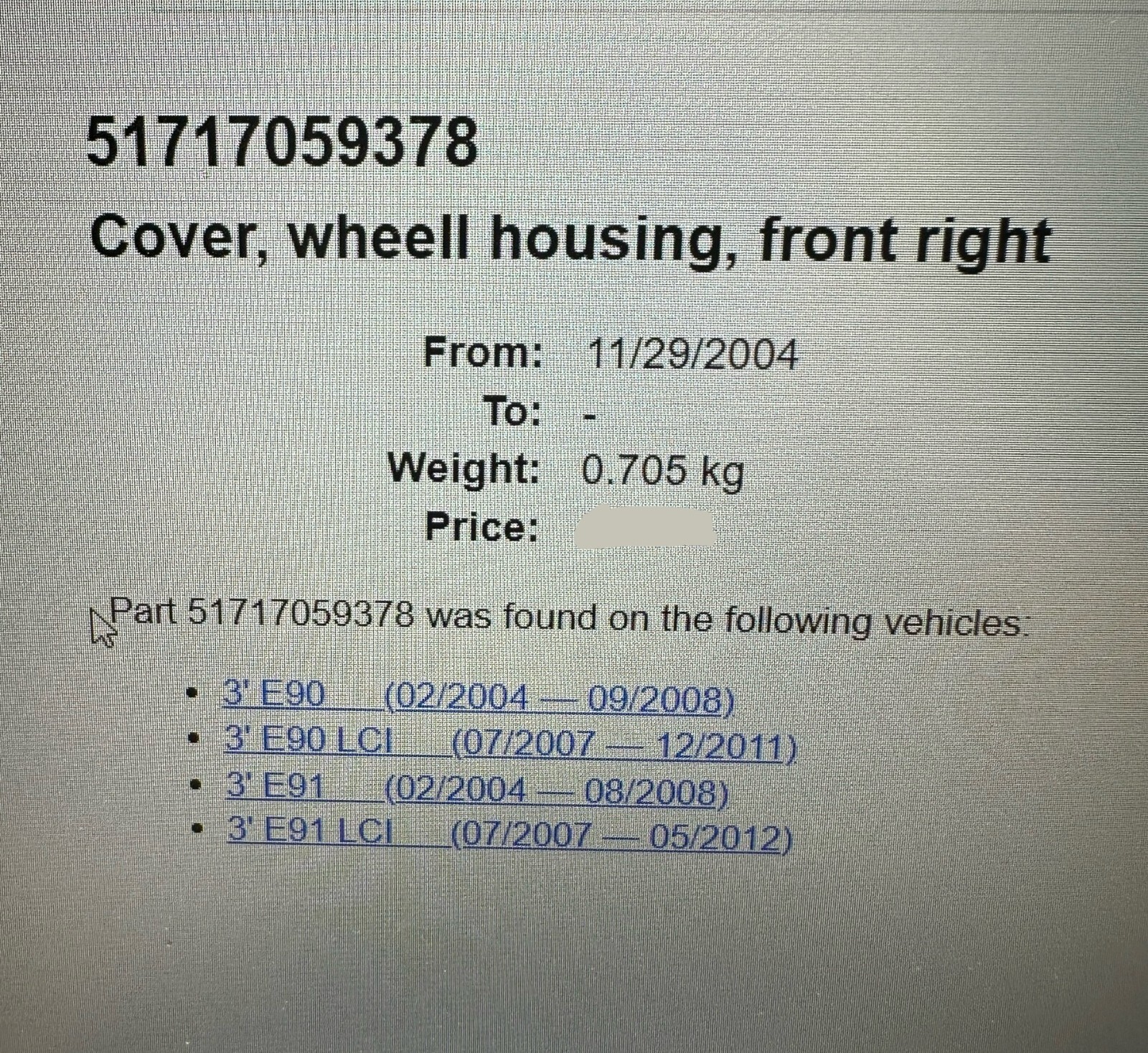 51717059378 BMW 3ER E90 E91 RADSCHALE VORNE RECHTS 51717059378 ORIG.NEU BMW TEIL - Obrázek 3
