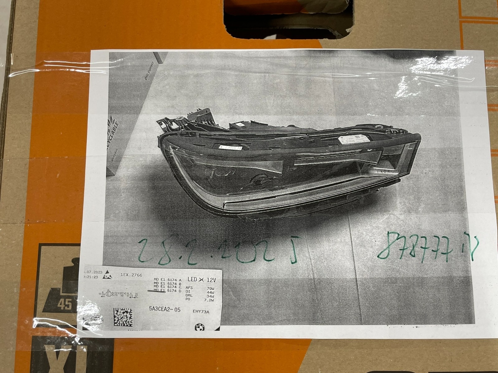5A3CEA2-04 BMW IX I20 LASER SCHEINWERFER RECHTS VORN 5A3CEA2-04 , BMW ORIG. NEU - Obrázek 24