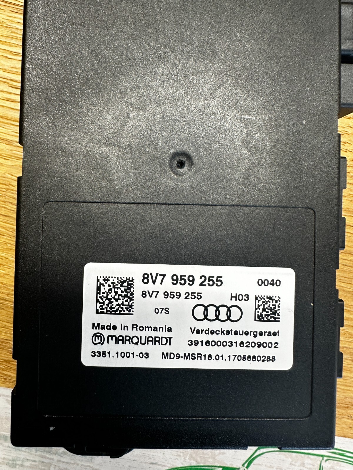 AUDI A3 STEUERGERÄT VERDECKBETÄTIGUNG 8V7959255 Fast Neu Teil demont v.Test Car. - Obrázek 3