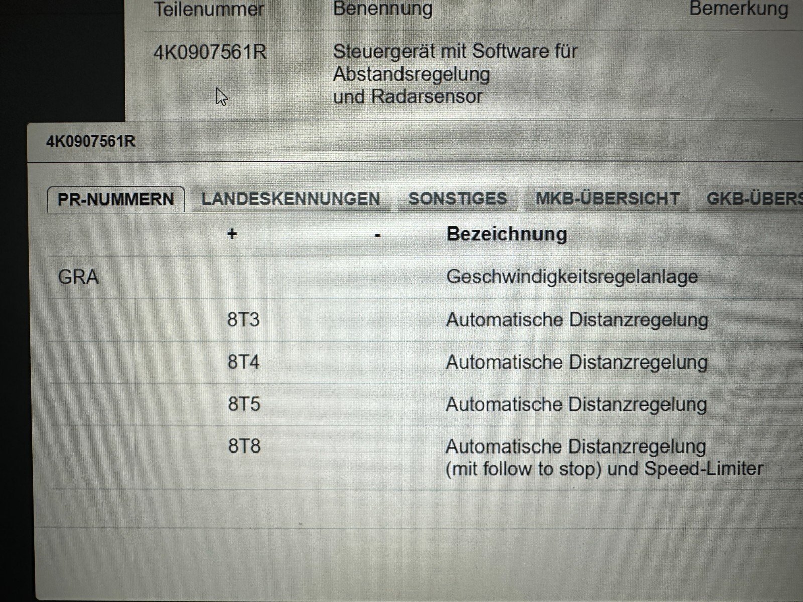 AUDI A6, RS6, A7, RS7, E-TRON RADARSENSOR ACC ABSTANDREGELUNG 4K0907561R - Obrázek 7