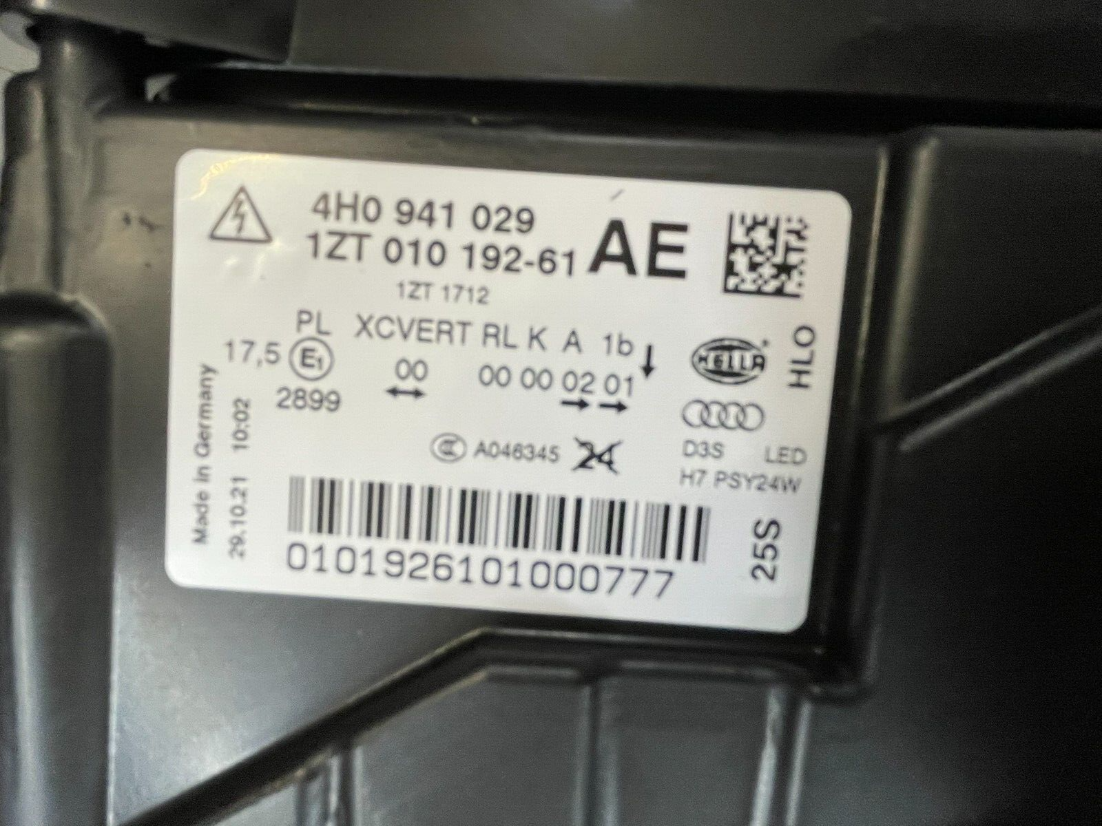 AUDI A8 BI-XENON SCHEINWERFER KURVENLICHT LINKS 4H0941029AE = 4H0941029BN NEU OE - Obrázek 3