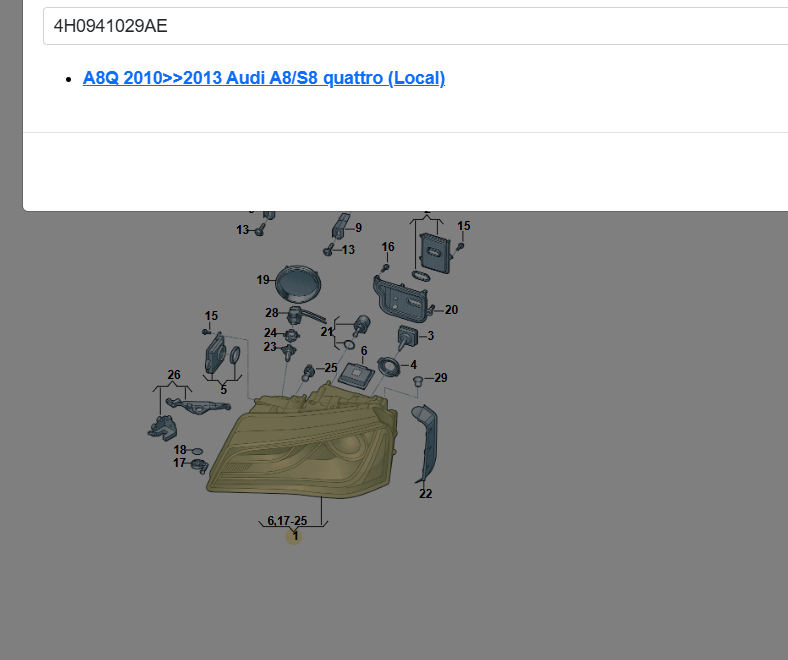 AUDI A8 BI-XENON SCHEINWERFER KURVENLICHT LINKS 4H0941029AE = 4H0941029BN NEU OE - Obrázek 4