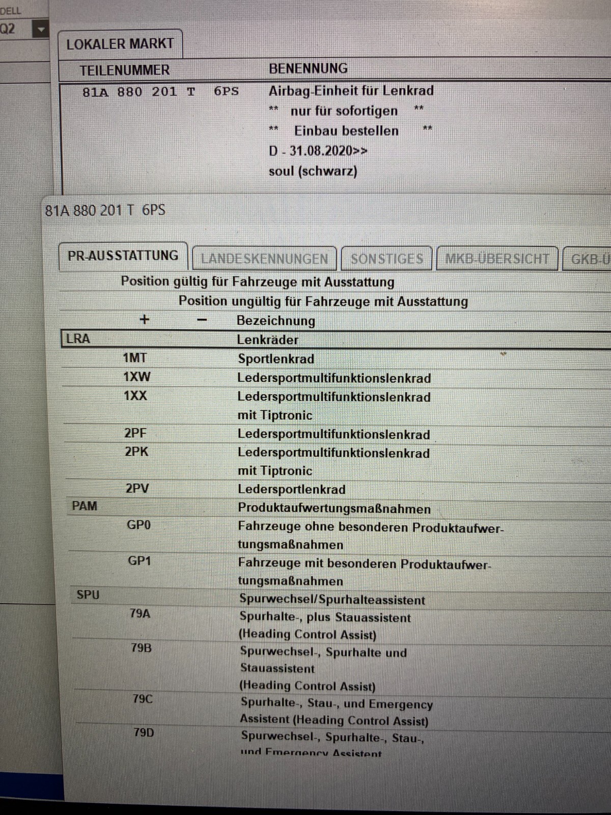 AUDI Q2 LENKRAD A.I.R.B.A.G 81A880201T AUDI Q2 DRIVER A.I.R.B.A.G. NEW ORIGINAL - Obrázek 20
