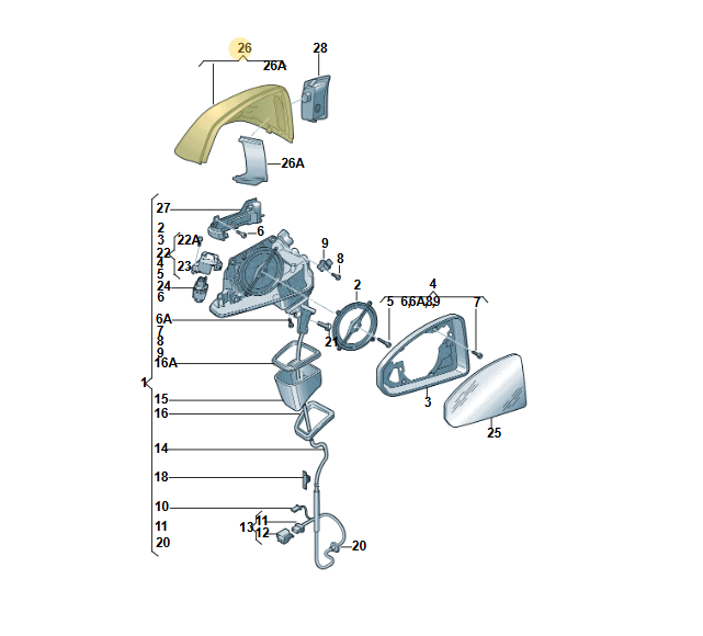 AUDI Q7 4M AUßENSPIEGEL ABDECK KAPPE LINKS 4M0857527A S9R FAST NEU TEST CAR - Obrázek 7
