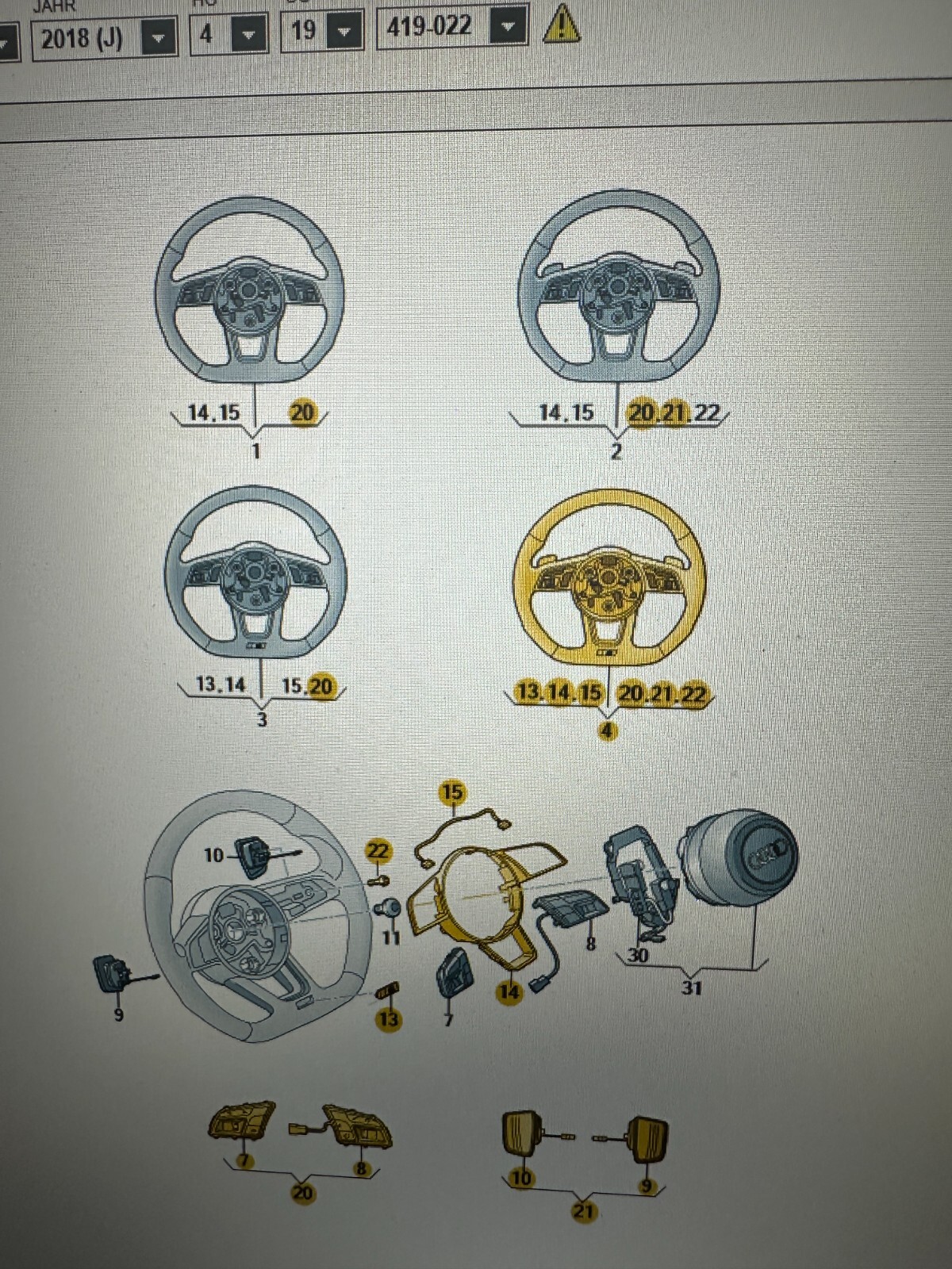 AUDI RS4 RS5 RS LENKRAD ALCANTARA SPORT LENKRAD SCHALTWIPPEN ABGEFLACHT NEU ORIG - Obrázek 17