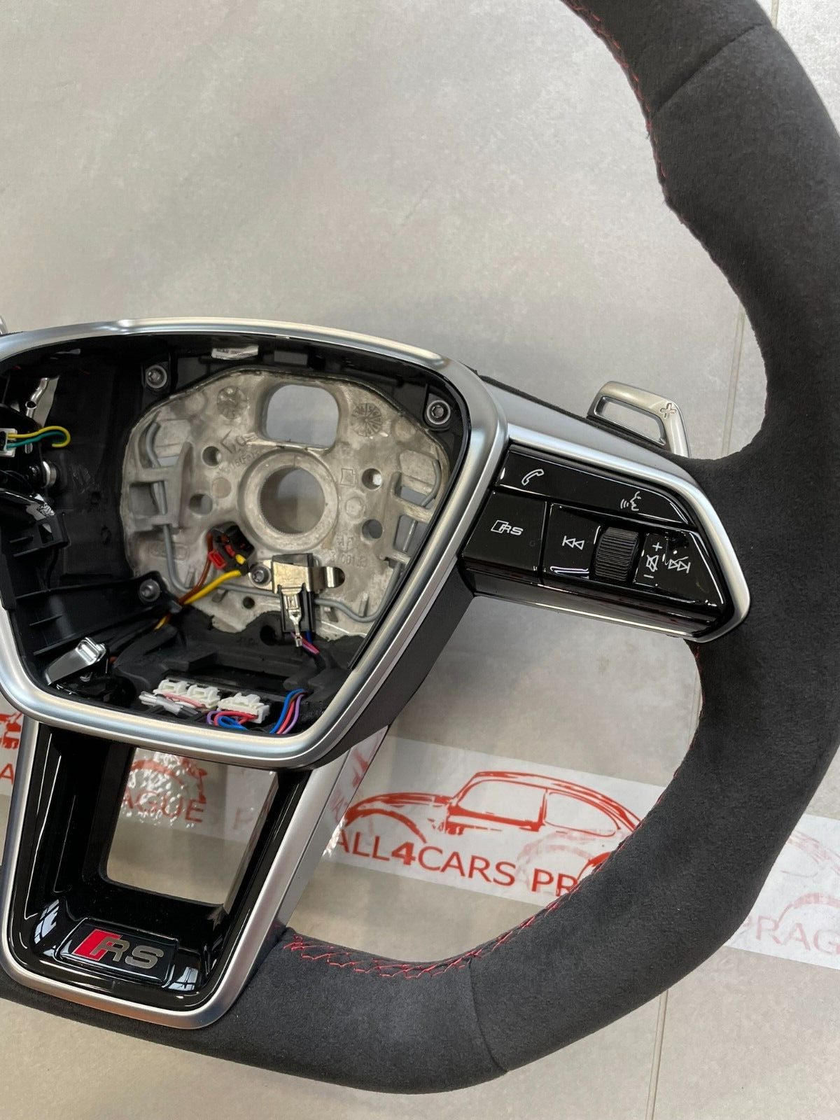 AUDI RS6 RS7 4K C8 SPORT LENKRAD ALCANTARA ABGEFLACHT BEHEIZT+KOMBISCHALTER NEU - Obrázek 3