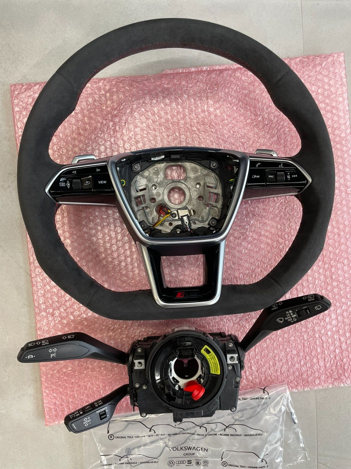 AUDI RS6 RS7 4K C8 SPORT LENKRAD ALCANTARA ABGEFLACHT BEHEIZT+KOMBISCHALTER NEU - Obrázek 7