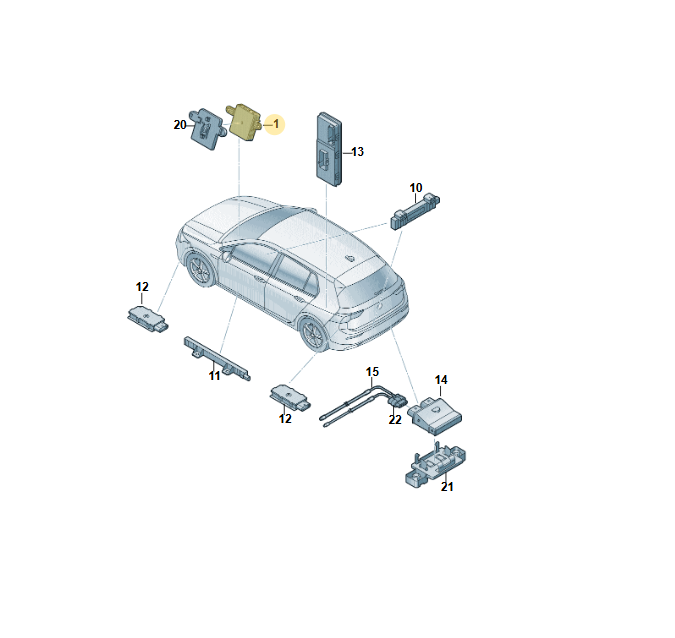 AUDI VW ŠKODA SEAT STEUERGERÄT ZUGANG UND STARTBERECHTIGUNG 5WA959436N TEST CAR - Obrázek 3