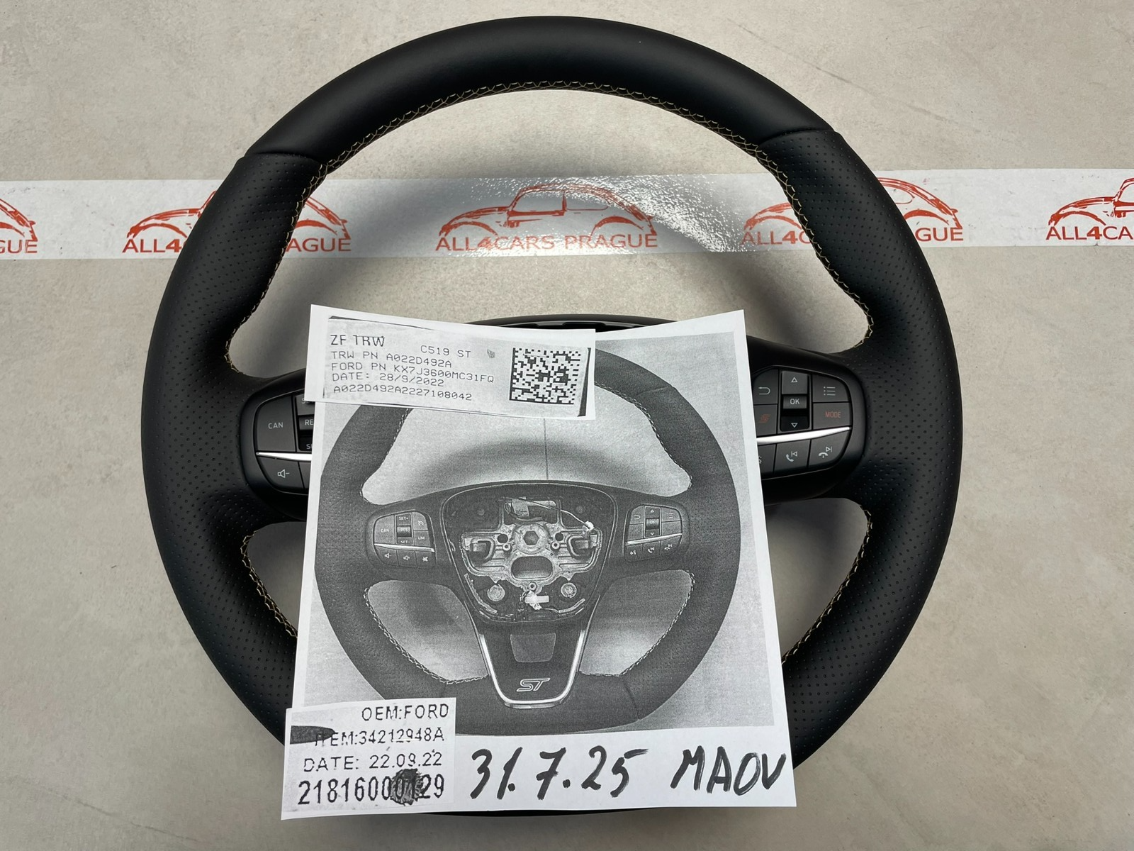 FORD FOCUS ST-LINE SPORTLENKRAD ABGEFLACHT 21816000129 - KX7J3600MC31FQ NEW OE! - Obrázek 21