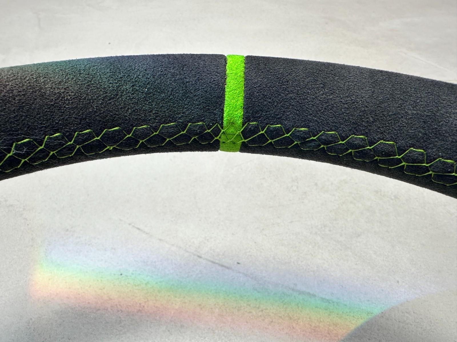 PORSCHE GTS TURBO LEERES RAHMEN LENKRAD BEHEIZT SCHWARZ (GRÜN) ALCANTARA LEDER - Obrázek 14