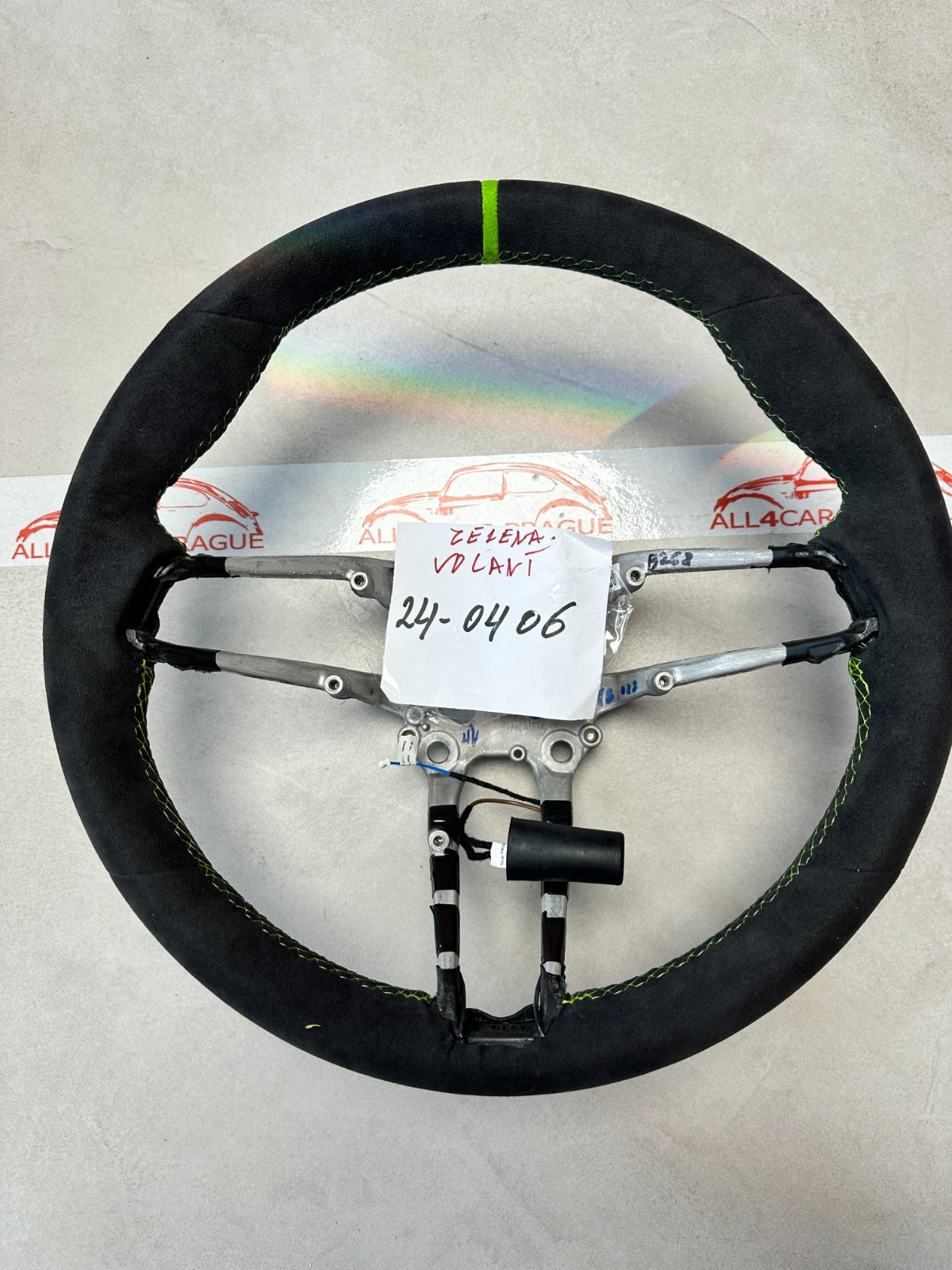 PORSCHE GTS TURBO LEERES RAHMEN LENKRAD BEHEIZT SCHWARZ (GRÜN) ALCANTARA LEDER - Obrázek 18