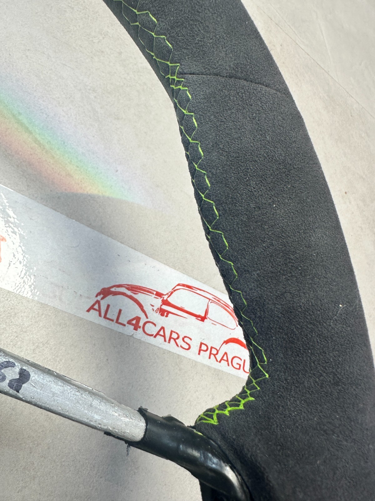 PORSCHE GTS TURBO LEERES RAHMEN LENKRAD BEHEIZT SCHWARZ (GRÜN) ALCANTARA LEDER - Obrázek 5