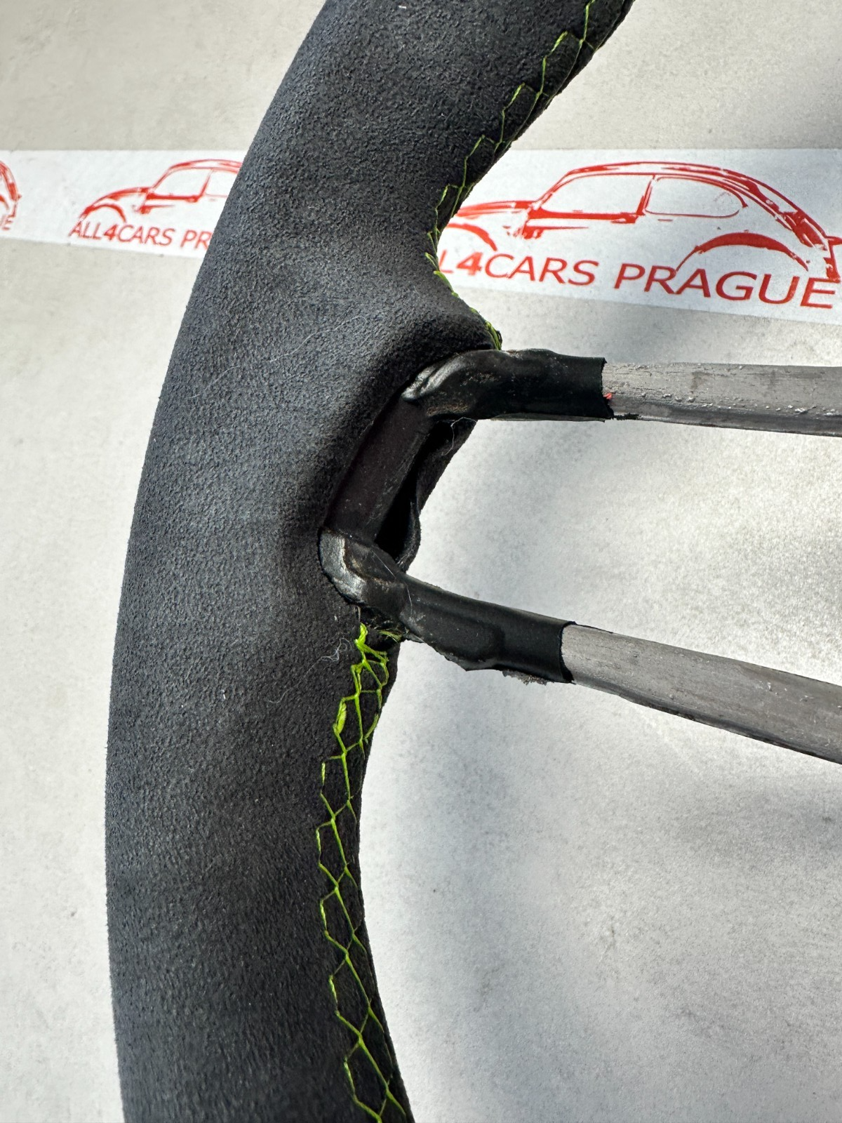 PORSCHE GTS TURBO LEERES RAHMEN LENKRAD BEHEIZT SCHWARZ (GRÜN) ALCANTARA LEDER - Obrázek 10