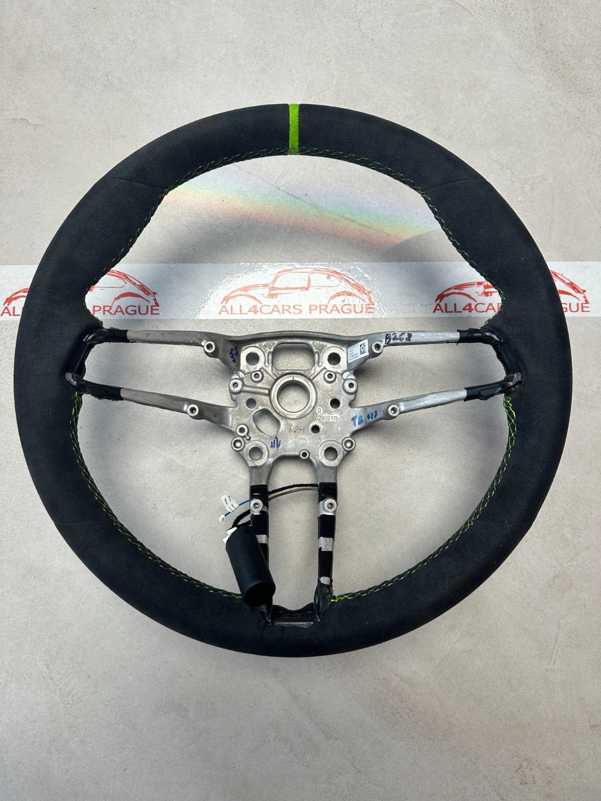 PORSCHE GTS TURBO LEERES RAHMEN LENKRAD BEHEIZT SCHWARZ (GRÜN) ALCANTARA LEDER