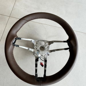 PORSCHE LEERES RAHMEN LENKRAD BEHEIZT BRAUN LEDER STEERING WHEEL BROWN FRAME NEW
