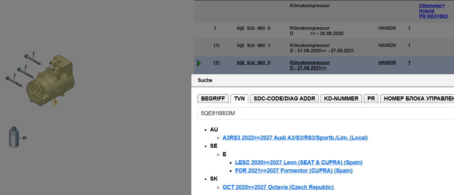 ŠKODA OCTAVIA KLIMAKOMPRESSOR HYBRID 5QE816803M ORIG. VW TEIL 5QE816803M NEU !! - Obrázek 4