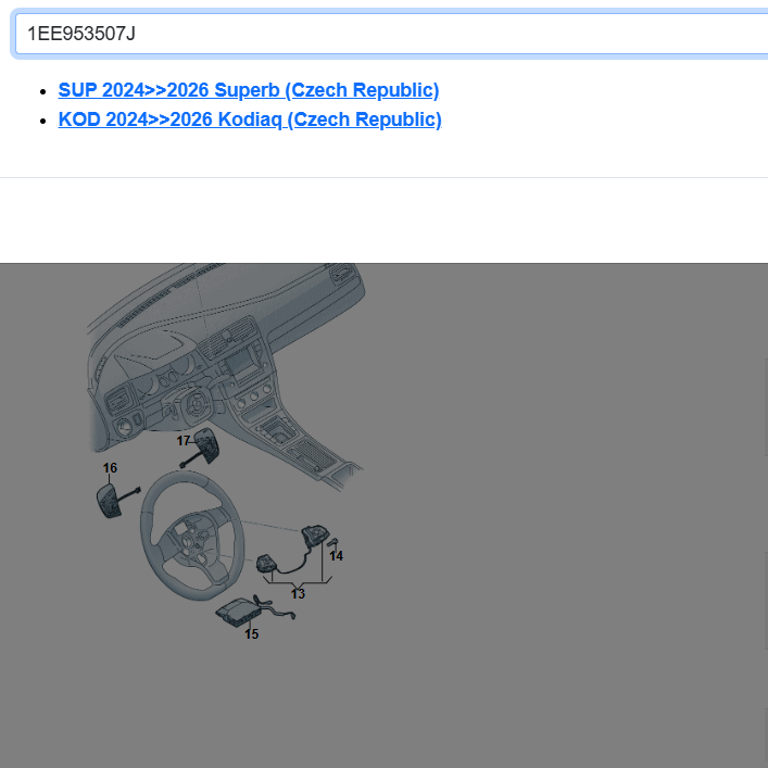 ŠKODA SUPERB ŠKODA KODIAQ LENKSTOCK KOMBINATIONS SCHALTER 1EE953507J TEST CAR ! - Obrázek 5