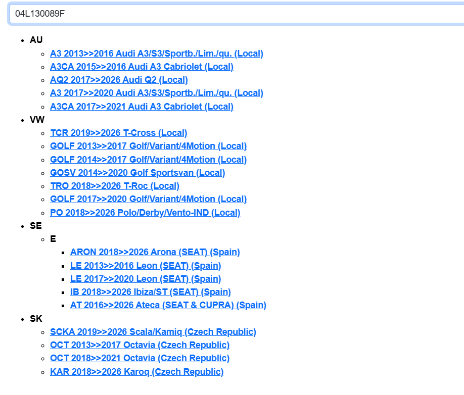 VW AUDI ŠKODA KRAFTSTOFFVERTEILER 04L130764B 04L906054 04L130089F KOMPLET NEU OE - Obrázek 3
