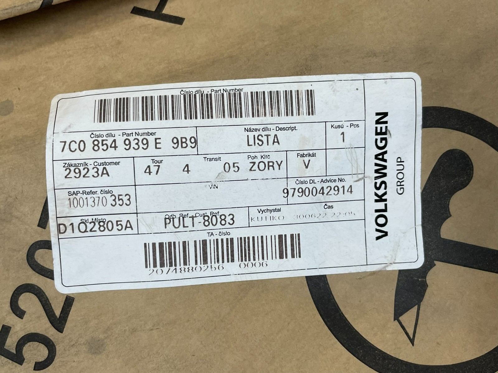 VW CRAFTER TÜR SCHUTZLEISTE VORN + SEITLICHE LEUCHT LINKS 7C0854939E 7C3945061B - Obrázek 8