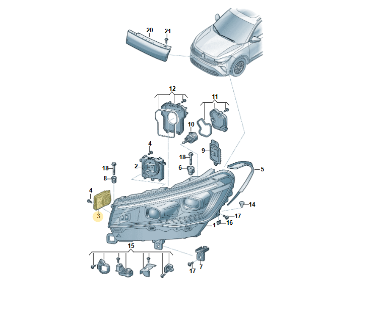 VW TIGUAN 2024 SCHEINWERFER STEUERGERÄT 9Y0941597B DEMONT VOM TEST WAGEN ORIG VW - Obrázek 5