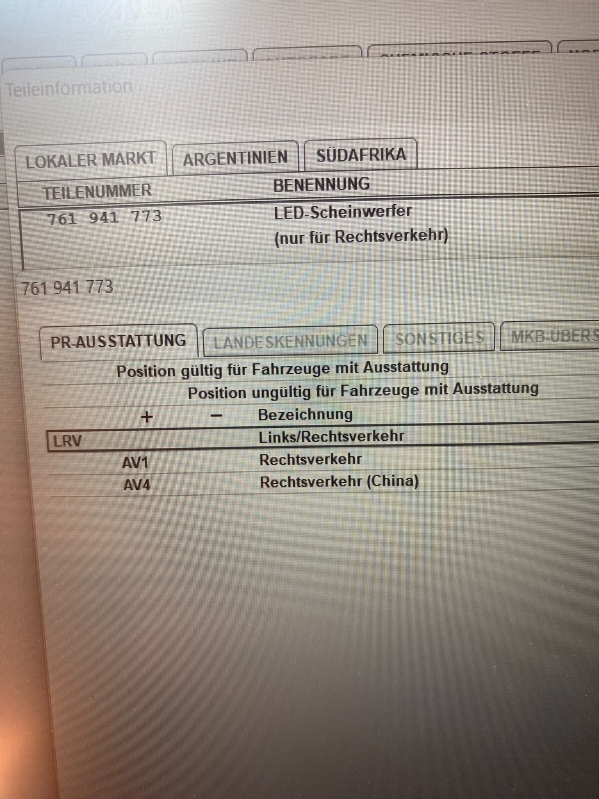 VW TOUAREG FRONTSCHEINWERFER LINKS LED KPL. 761 941 773-761 941 035 A ORIG. NEU! - Obrázek 20