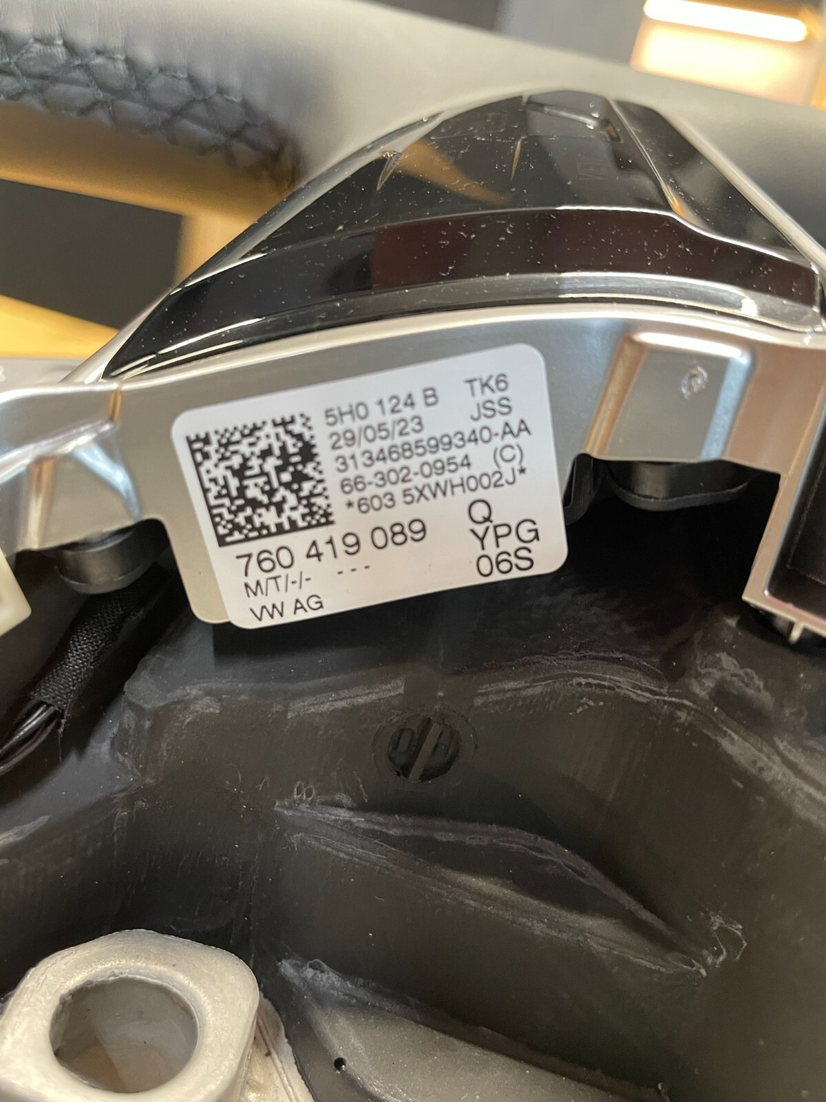 VW TOUAREG MULTIFUNKTIONS LEDER LENKRAD SPORT "R" 760419089Q FAST NEU TEST CAR - Obrázek 3