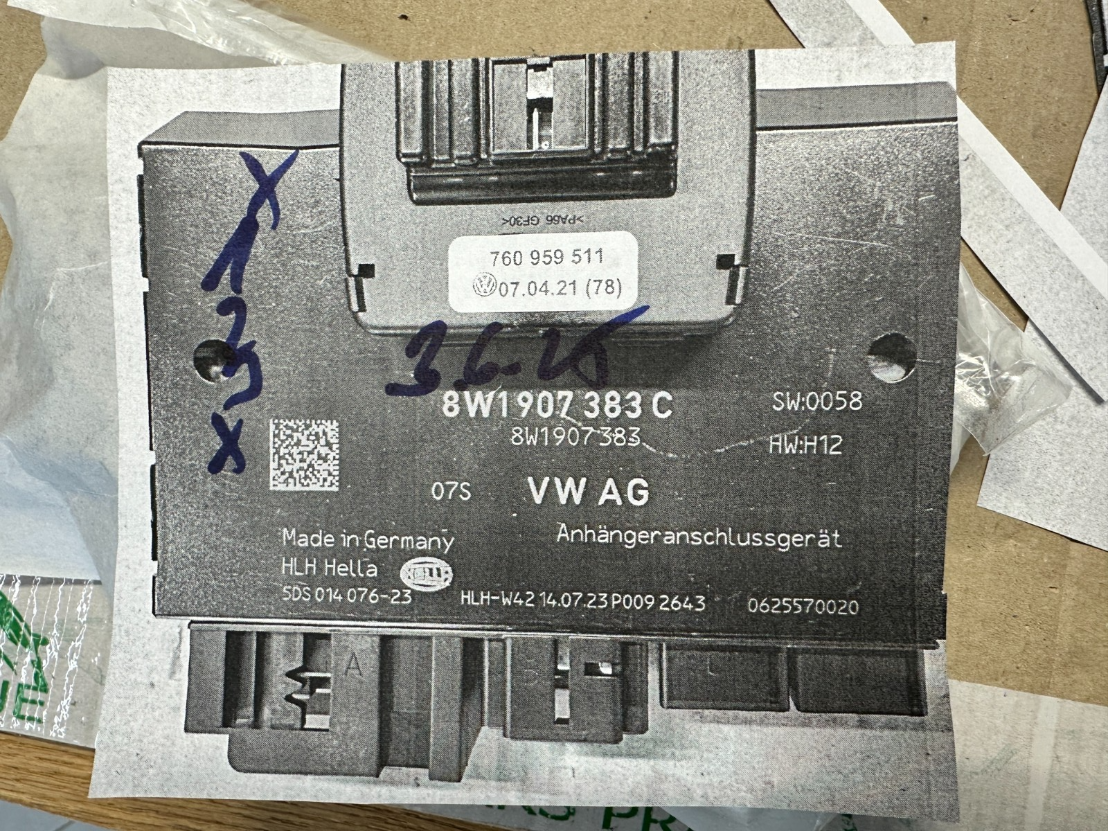 VW TOUAREG STEUERGERÄT ANHÄNGERKUPPLUNG 8W1907383C + SCHALTER 760959511 NEU ORIG - Obrázek 18