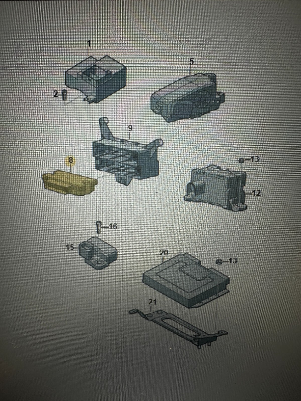 VW TOUAREG STEUERGERÄT ELEKTRISCHE PARK BREMSE 7P0907801C Fast Neu Dem Test Auto - Obrázek 4