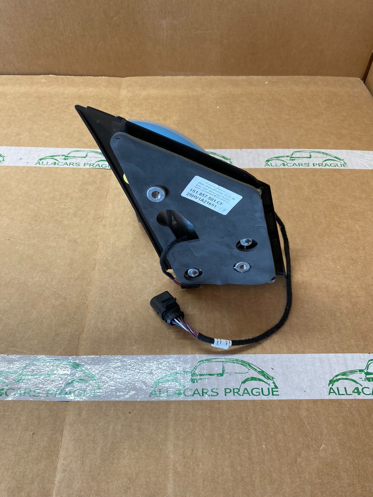 VW UP ŠKODA CITIGO AUßEN SPIEGEL BLAU LINKS ELEKTRISCH 1S1857501CF Fast Neu Test - Obrázek 8