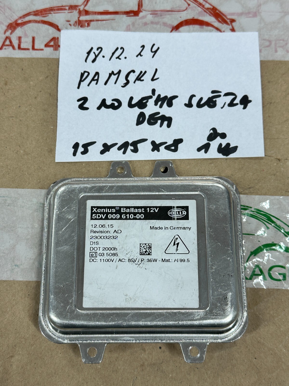 XENON SCHEINWERFER STEUERGERÄT 5DV00961000 HELLA -FAST NEU - DEMONT VOM TEST CAR - Obrázek 9