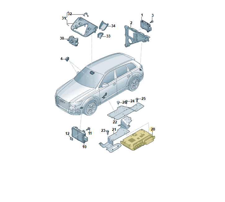 4KE907107AM AUDI STEUERGERÄT FÜR FAHRERASSISTENZSYSTEME SURROUND VIEW CAMERA ECU - Obrázek 5