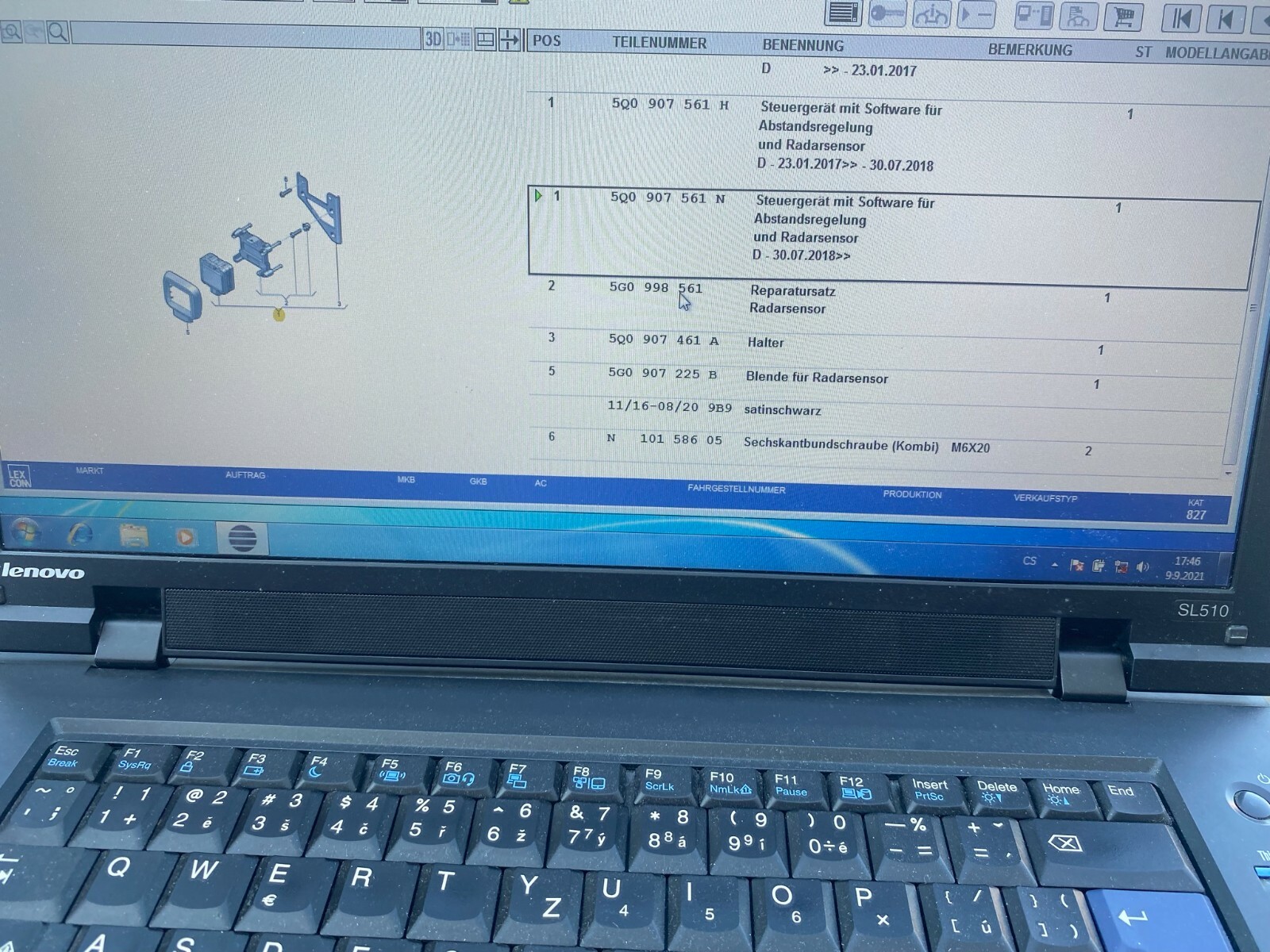 5Q0907561N VW GOLF ACC Abstandsregelung Radarsensor Distronic 5Q0907561N NEU! - Obrázek 4