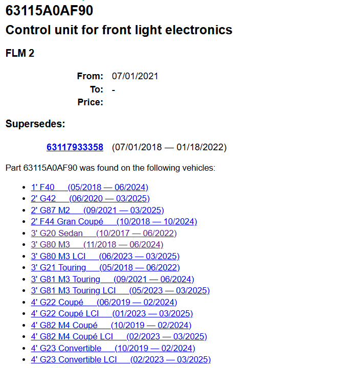 63115A0AF90 BMW SCHEINWERFER LED / LASER STEUERGERÄT 5A0AF90-01 ORIGINAL NEU!!! - Obrázek 6