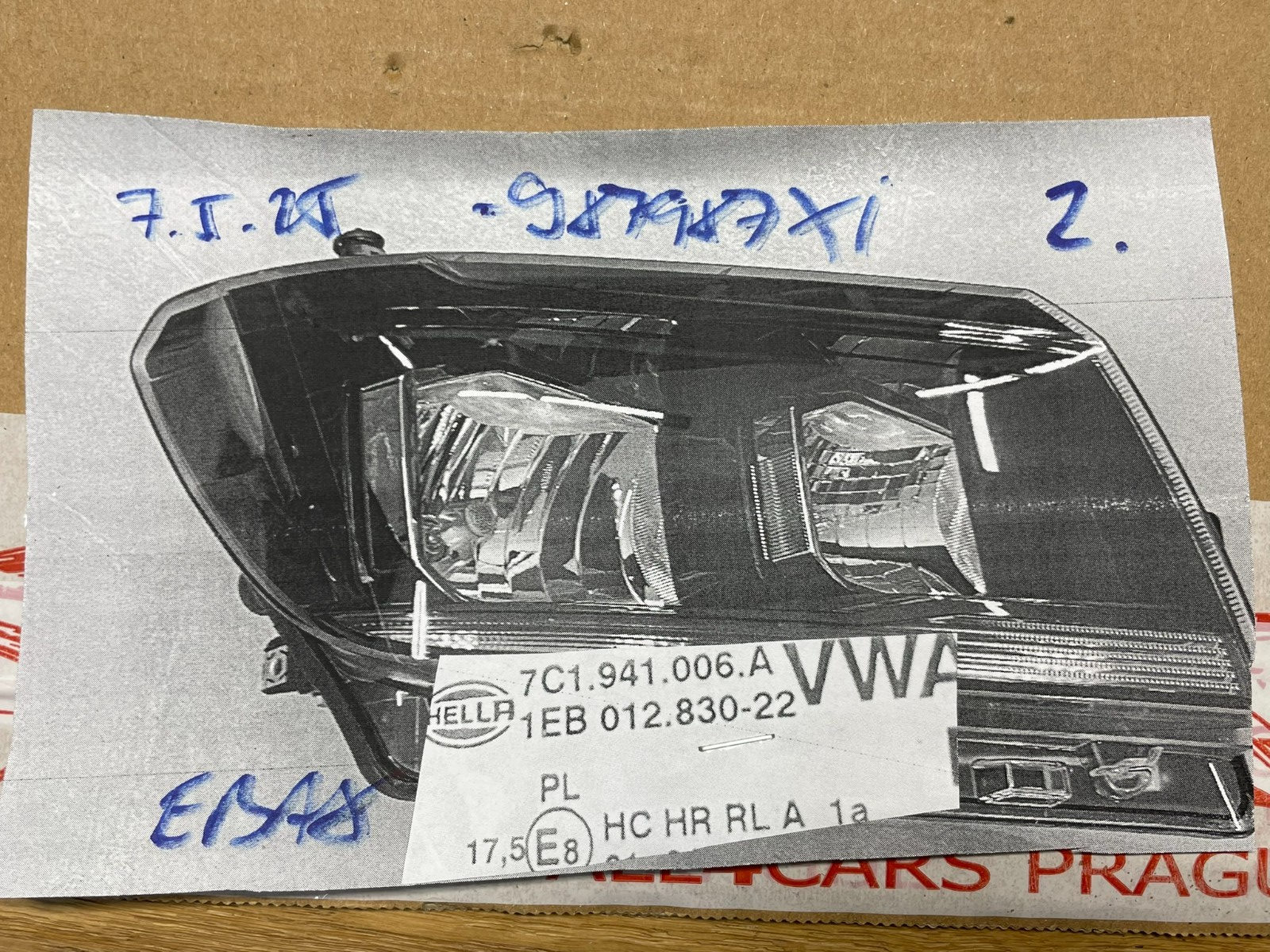 7C1941006A VW CRAFTER SCHEINWERFER VORN RECHTS 7C1941006A KOMPLET ORIG. VW NEU - Obrázek 22