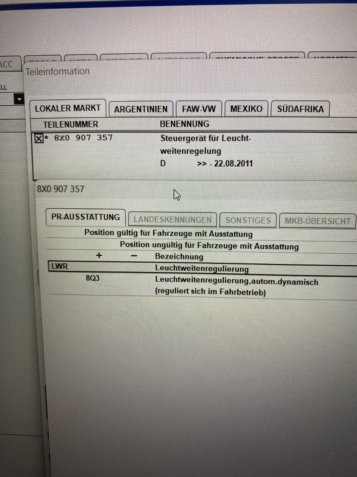 AUDI A1 8X 8U Q3 STEUERGERÄT LEUCHTWEITENREGULIERUNG LWR CONTROL UNIT 8X0907357 - Obrázek 12