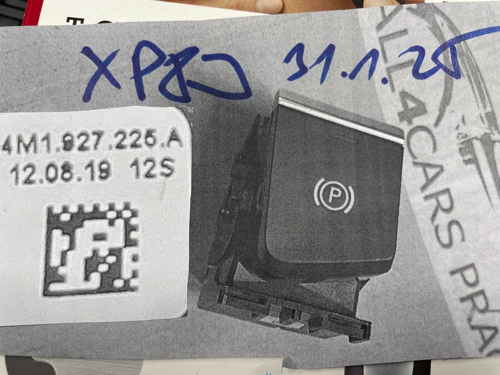 AUDI A4 A5 Q7 SCHALTER FÜR ELEKTROMECHANISCHE FESTSTELLBREMSE 4M1927225A NEU - Obrázek 21