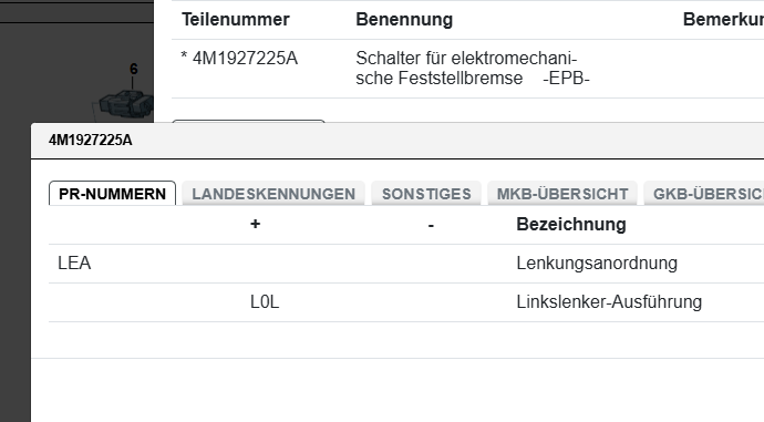 AUDI A4 A5 Q7 SCHALTER FÜR ELEKTROMECHANISCHE FESTSTELLBREMSE 4M1927225A NEU - Obrázek 7