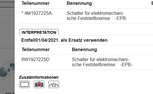 AUDI A4 A5 Q7 SCHALTER FÜR ELEKTROMECHANISCHE FESTSTELLBREMSE 4M1927225A NEU - Obrázek 8